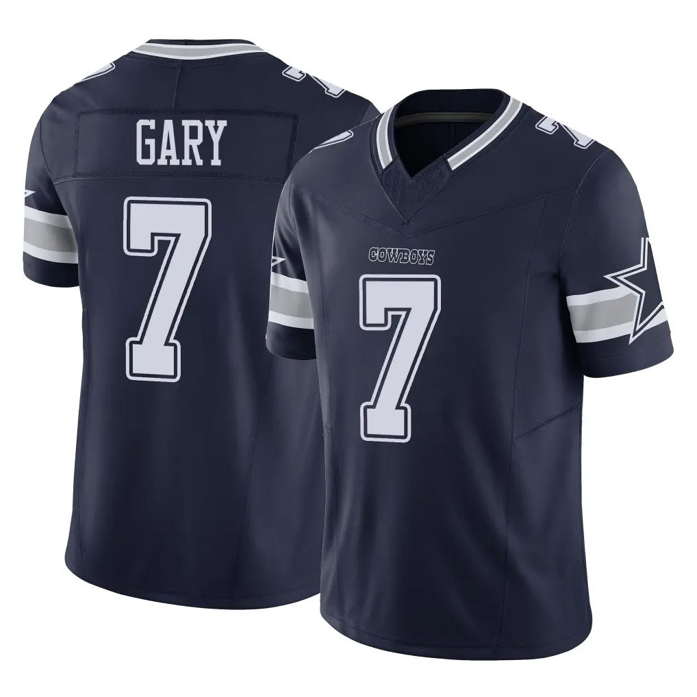 D.Cowboys #7 Rashan Gary Player Navy Limited Vapor F.U.S.E. Home Game Edoa Stitched Jerseys