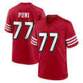 SF.49ers #77 Dominick Puni Player Red Limited Alternate Home Game Edoa Stitched Jerseys