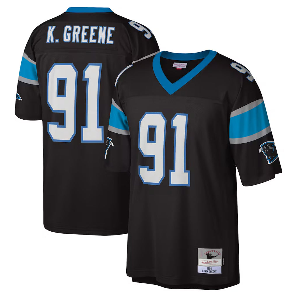 C.Panthers #91 Kevin Greene Player Black Mitchell & Ness Legacy Replica Edoa Stitched Jerseys