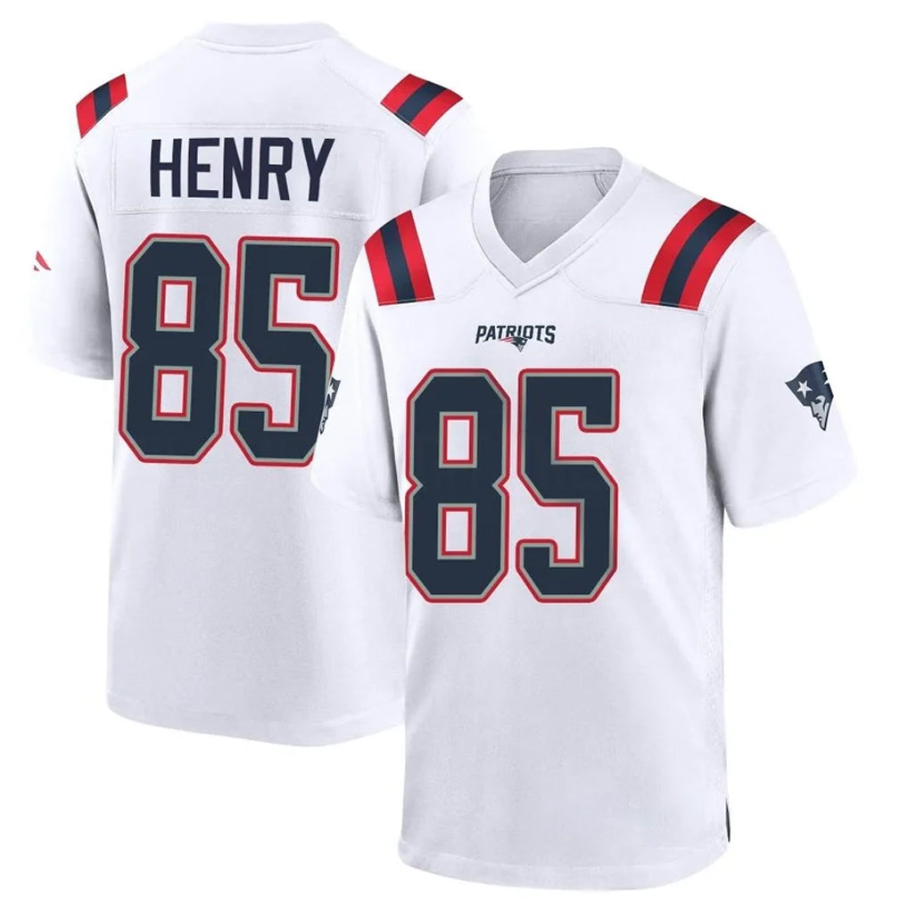 NE.Patriots #85 Hunter Henry Player White Home Game Edoa Stitched Jerseys