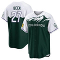 C.Rockies #27 Jordan Beck Player Green City Connect Home Game Edoa Stitched Jerseys