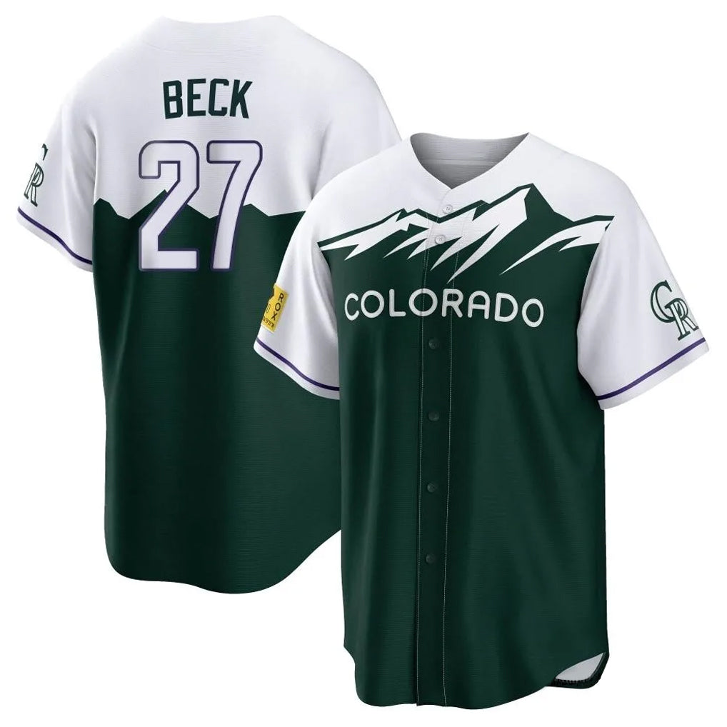 C.Rockies #27 Jordan Beck Player Green City Connect Home Game Edoa Stitched Jerseys