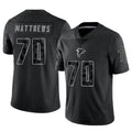 A.Falcons #70 Jake Matthews Player Black RFLCTV Limited Edoa Stitched Jerseys