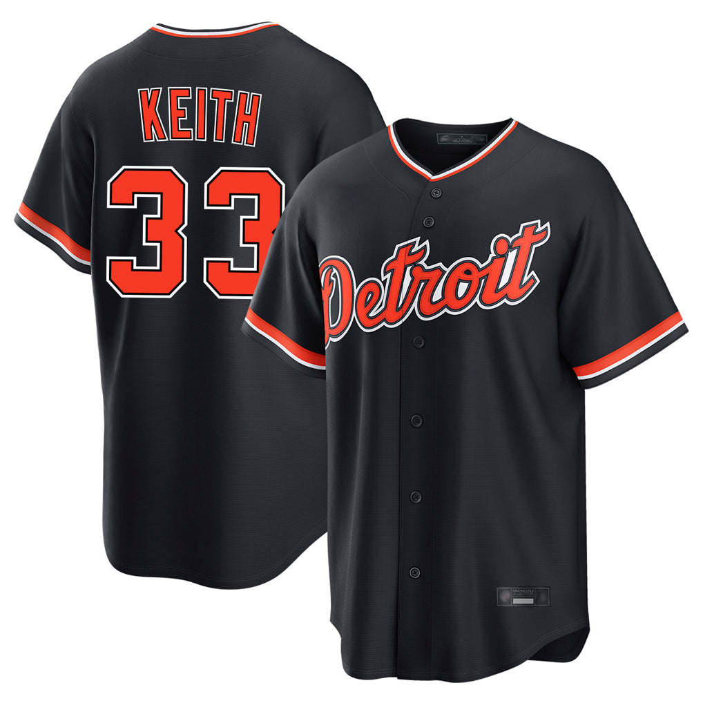 D.Tigers #33 Colt Keith Player Navy Home Game Edoa Stitched Jerseys