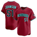 A.Diamondbacks #51 Randy Johnson Player Red Limited Home Game Edoa Stitched Jerseys