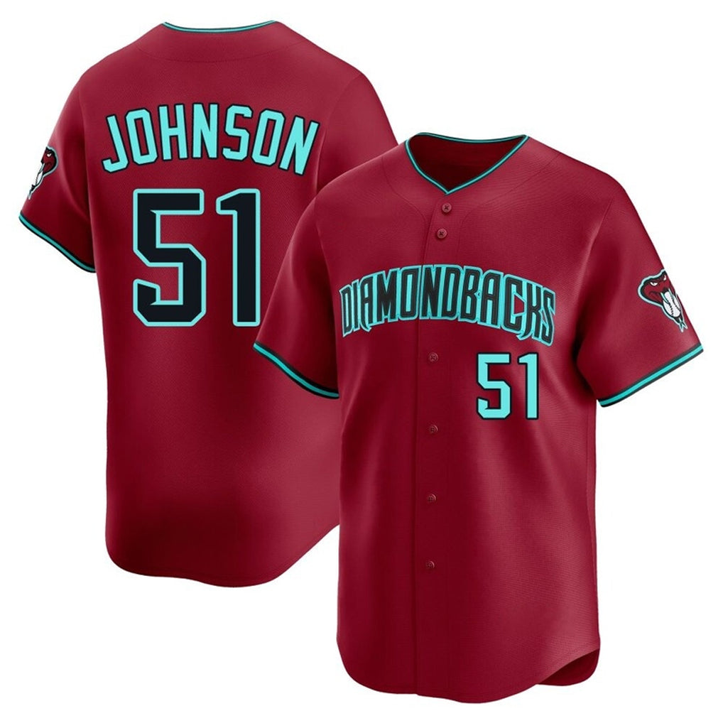 A.Diamondbacks #51 Randy Johnson Player Red Limited Home Game Edoa Stitched Jerseys