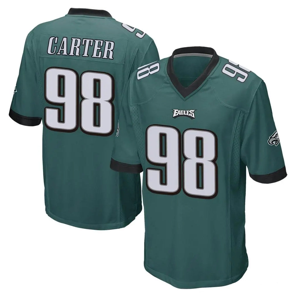P.Eagles #98 Jalen Carter Player Team Color Green Home Game Edoa Stitched Jerseys