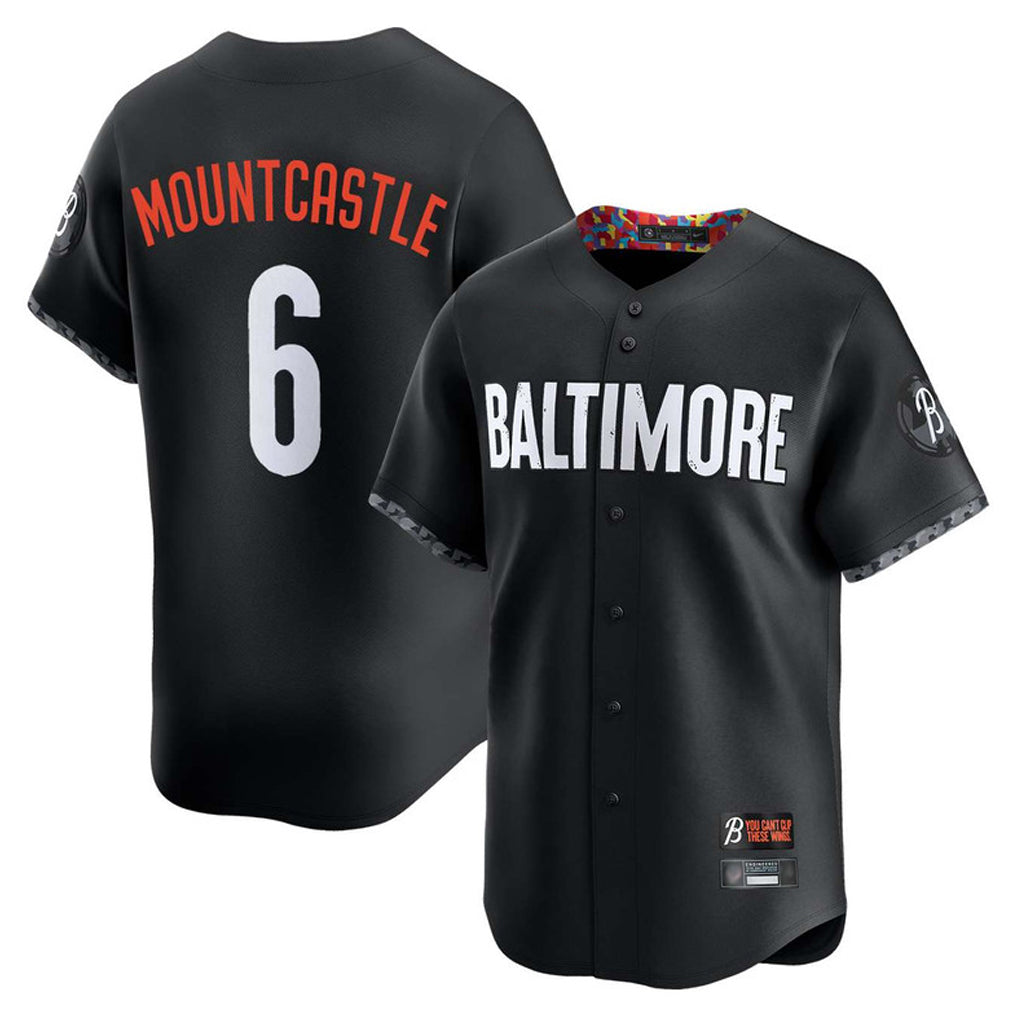 B.Orioles #6 Ryan Mountcastle Player Black City Connect Limited Home Game Edoa Stitched Jerseys