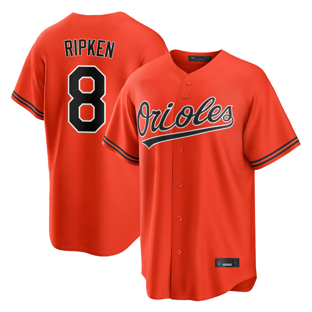 B.Orioles #8 Cal Ripken Player Orange Home Game Edoa Stitched Jerseys