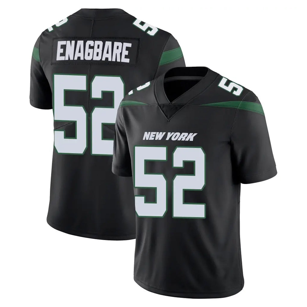 NY.Jets #52 Kingsley Enagbare Player Stealth Black Limited Vapor Home Game Edoa Stitched Jerseys