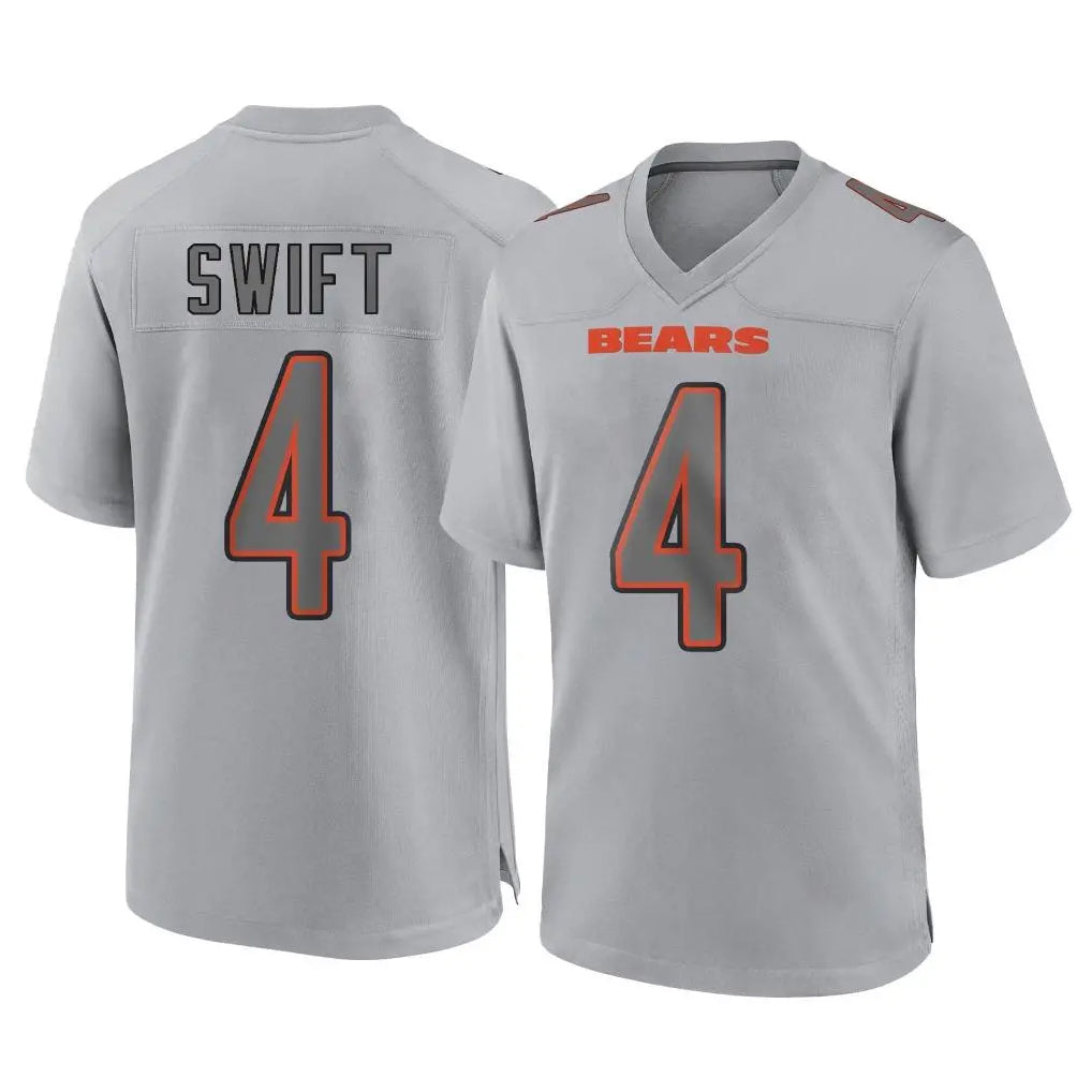 C.Bears #4 D'Andre Swift Player Gray Atmosphere Fashion Game Edoa Stitched Jerseys