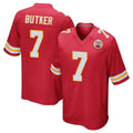 KC.Chiefs #7 Harrison Butker Player Red Home Game Edoa Stitched Jerseys