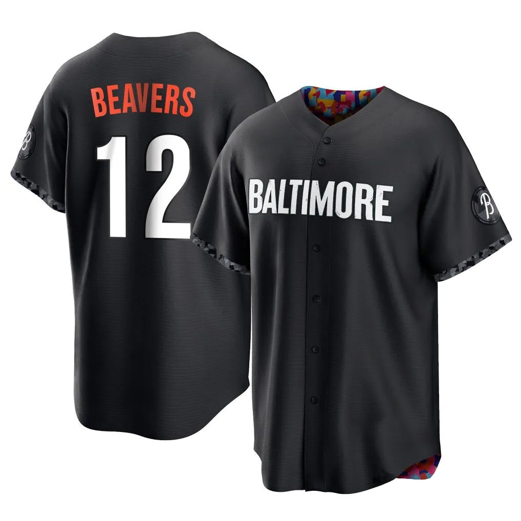 B.Orioles #12 Dylan Beavers Player Black City Connect Home Game Edoa Stitched Jerseys