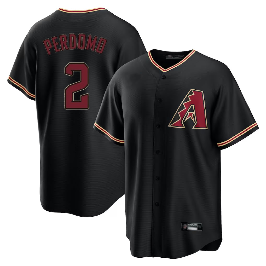 A.Diamondbacks #2 Geraldo Perdomo Player Black Limited Home Edoa Stitched Jerseys