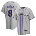 C.Rockies #8 Ryan Ritter Player Gray Game Home Edoa Stitched Jerseys