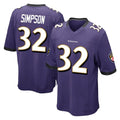 B.Ravens #32 Trenton Simpson Player Purple Home Game Edoa Stitched Jerseys