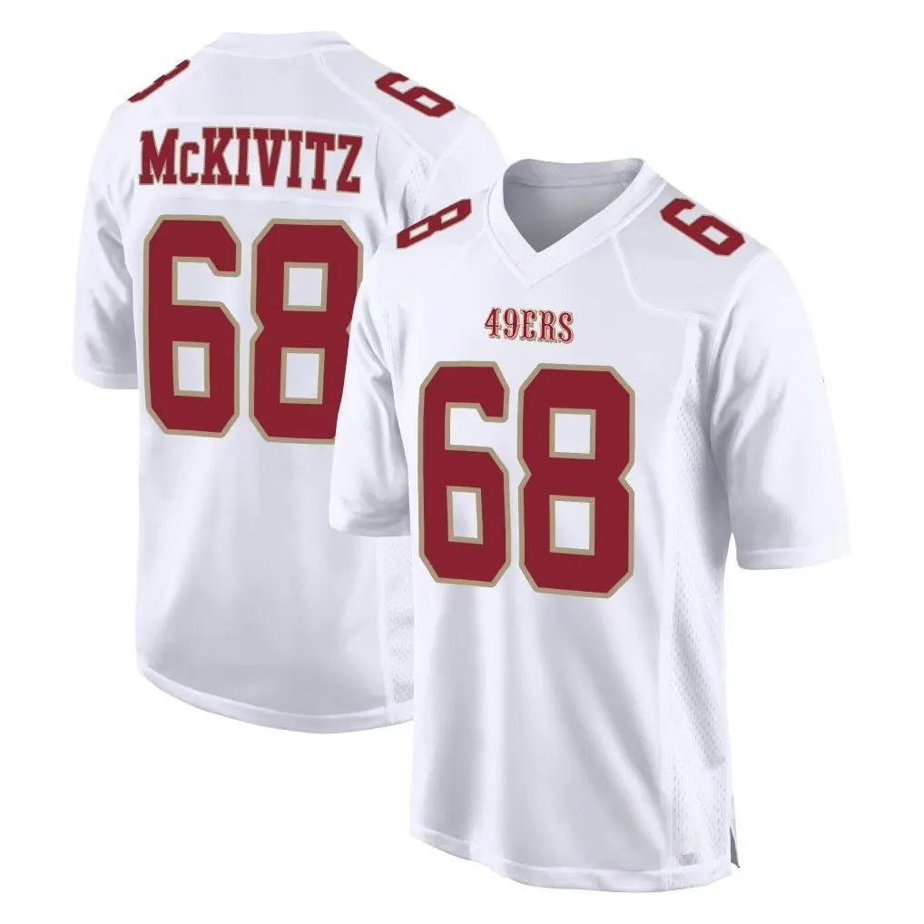 SF.49ers #68 Colton McKivitz Player White Fashion Home Game Edoa Stitched Jerseys