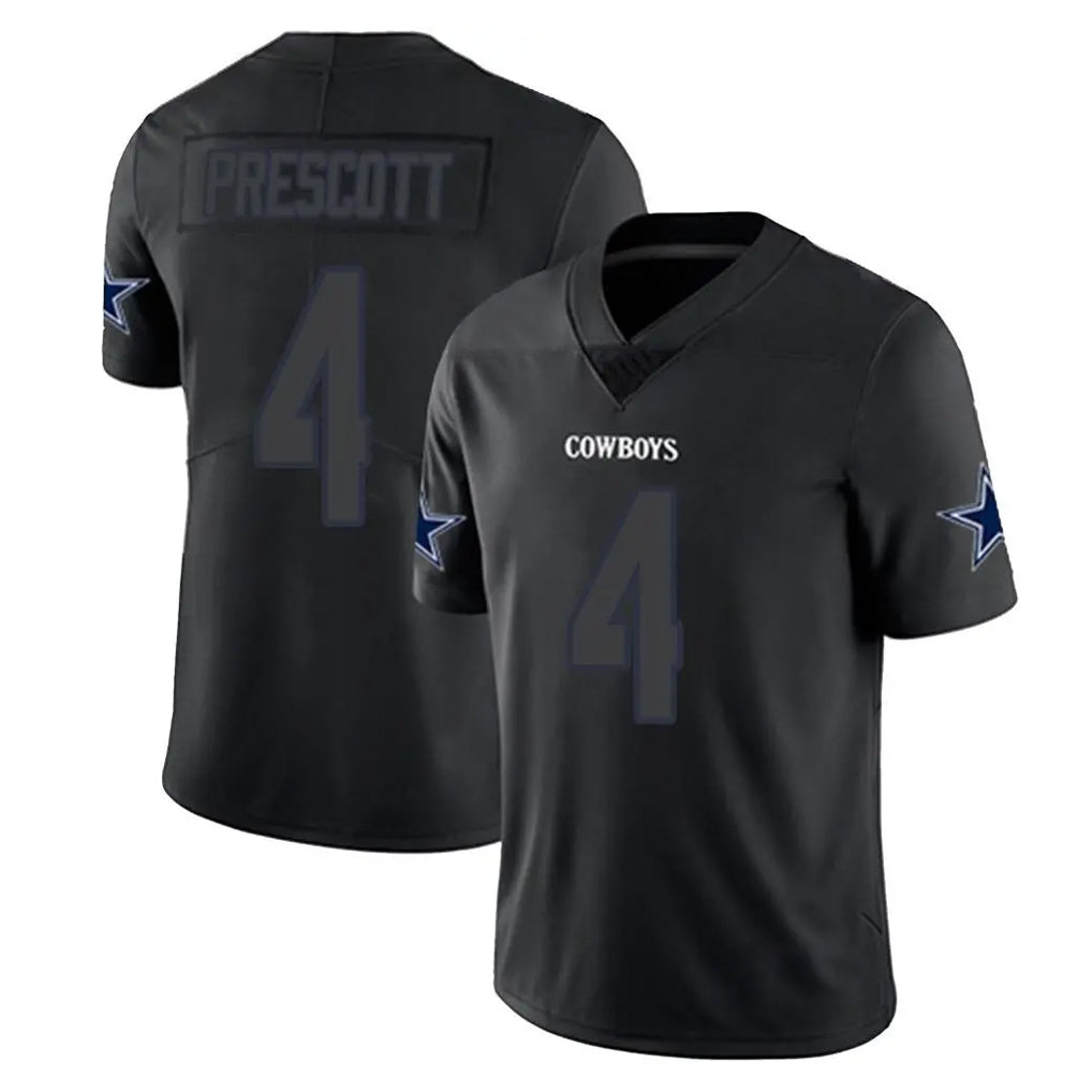 D.Cowboys #4 Dak Prescott Player Black Impact Limited Home Game Edoa Stitched Jerseys