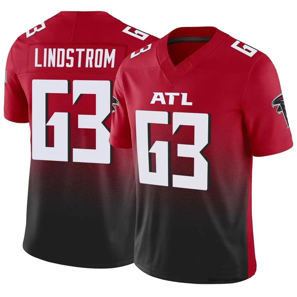 A.Falcons #63 Chris Lindstrom Player Red Vapor F.U.S.E. Limited Edoa Stitched Jerseys