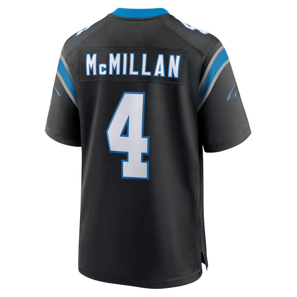 C.Panthers #4 Tetairoa McMillan Player Black Home Game Edoa Stitched Jerseys