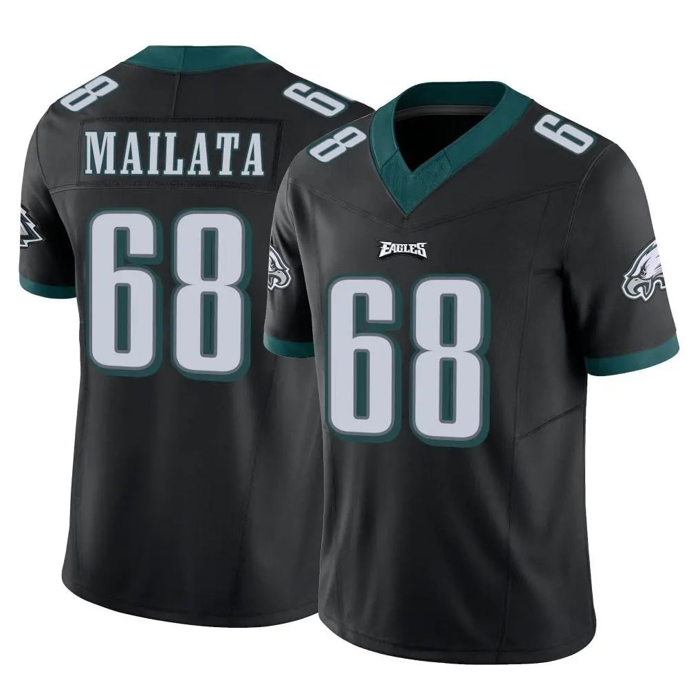 P.Eagles #68 Jordan Mailata Player Black Limited Vapor F.U.S.E. Home Game Edoa Stitched Jerseys