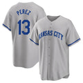 KC.Royals #13 Salvador Perez Player Gray Game Home Edoa Stitched Jerseys