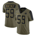C.Panthers #59 Luke Kuechly Player Olive Salute to Service Limited Game Edoa Stitched Jerseys