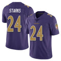 B.Ravens #24 Malaki Starks Player Purple Color Rush Vapor Untouchable Limited Home Game Edoa Stitched Jerseys