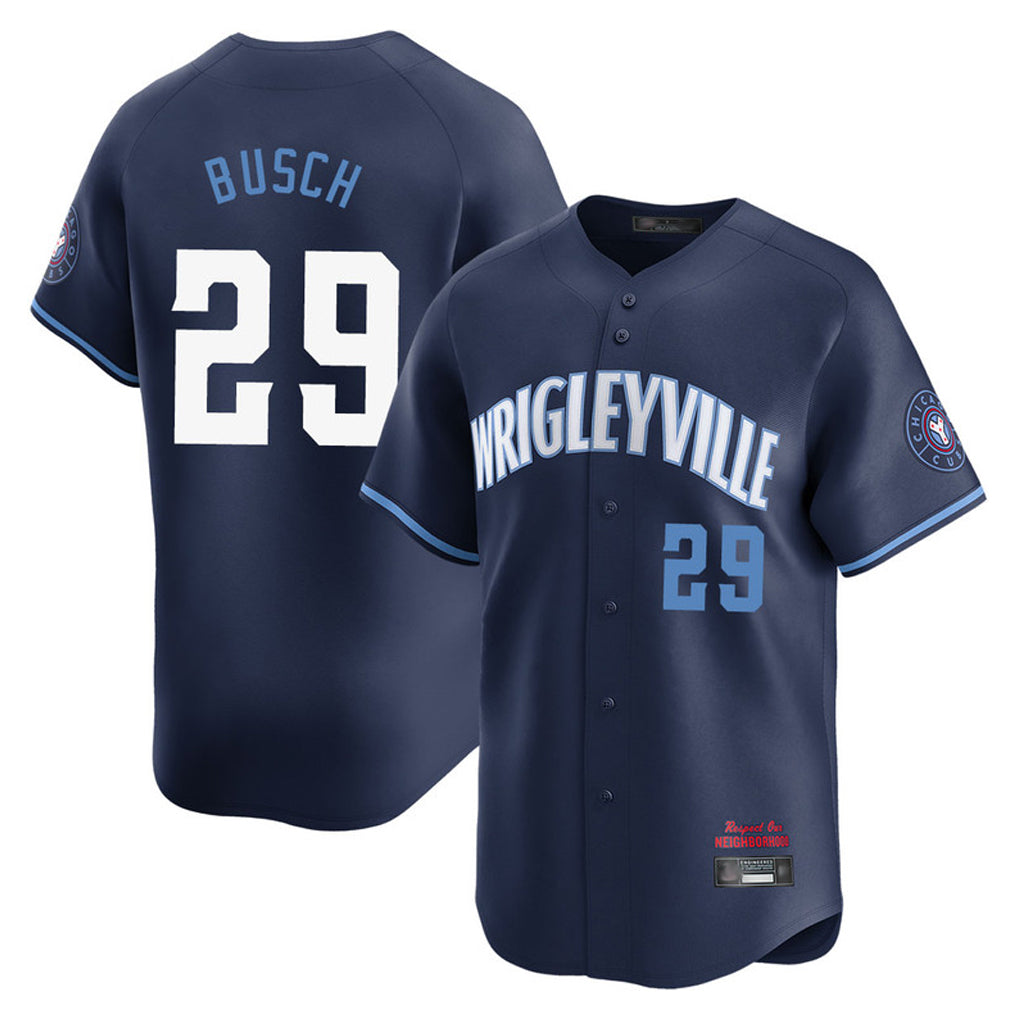 C.Cubs #29 Michael Busch Player Navy City Connect Limited Home Edoa Stitched Jerseys