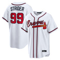 A.Braves #99 Spencer Strider Player White Home Game Edoa Stitched Jerseys