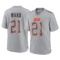 C.Browns #21 Denzel Ward Player Gray Atmosphere Fashion Game Edoa Stitched Jerseys