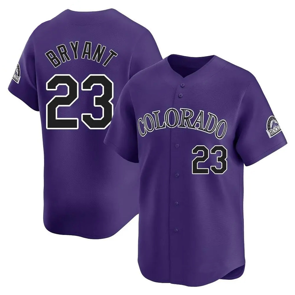 C.Rockies #23 Kris Bryant Player Purple Limited Home Edoa Stitched Jerseys