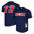 C.White Sox #72 Carlton Fisk Player Navy Mitchell & Ness Cooperstown Collection Mesh Game Edoa Stitched Jerseys