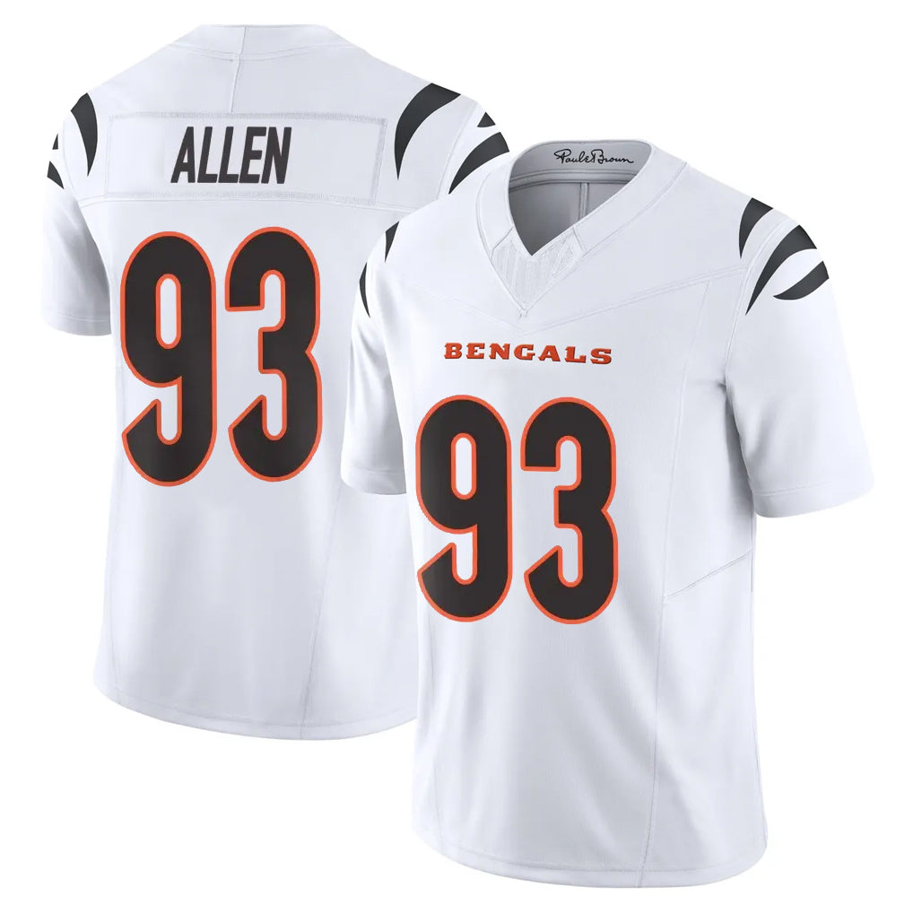 C.Bengals #93 Jonathan Allen Player White Vapor F.U.S.E. Limited Home Game Edoa Stitched Jerseys
