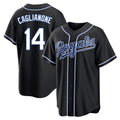 KC.Royals #14 Jac Caglianone Player Black Carbon Fashion Home Game Edoa Stitched Jerseys