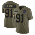 B.Bills #91 Ed Oliver Player Olive Salute To Service Limited Game Edoa Stitched Jerseys