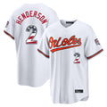 B.Orioles #2 Gunnar Henderson Player White USA 250 Fourth of July Home Game Edoa Stitched Jerseys