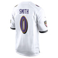 B.Ravens #0 Roquan Smith Player White Alternate Home Game Edoa Stitched Jerseys