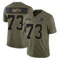 D.Cowboys #73 Tyler Smith Player Olive 2025 Salute to Service Limited Home Game Edoa Stitched Jerseys