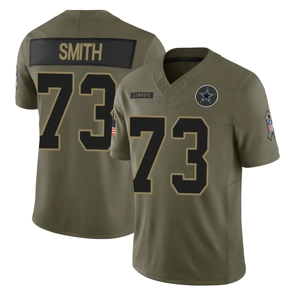 D.Cowboys #73 Tyler Smith Player Olive 2025 Salute to Service Limited Home Game Edoa Stitched Jerseys