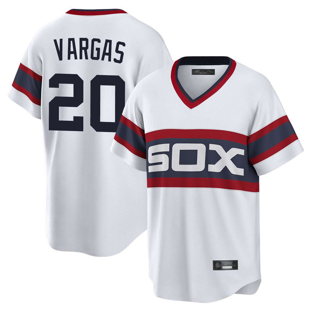 C.White Sox #20 Miguel Vargas Player White T-shirt Home Game Edoa Stitched Jerseys