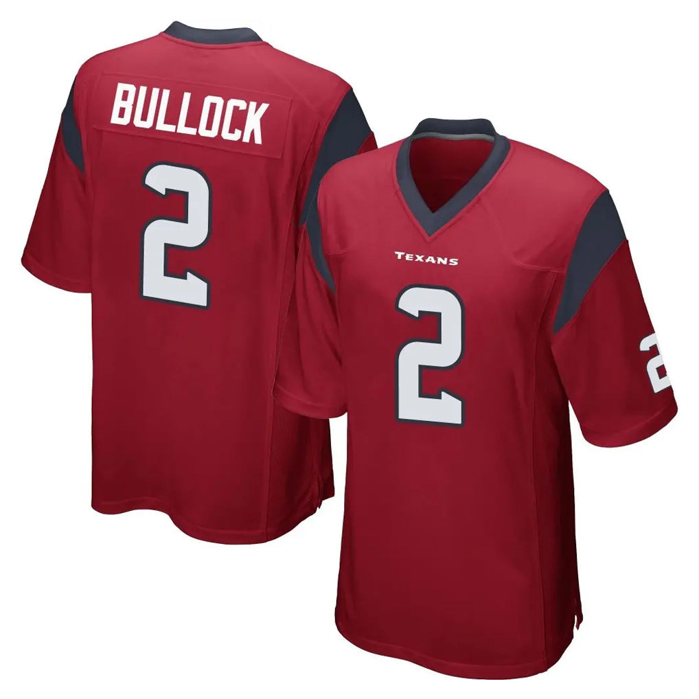 H.Texans #2 Calen Bullock Player Red Home Game Edoa Stitched Jerseys