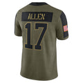 B.Bills #17 Josh Allen Player Olive Salute To Service Limited Home Game Edoa Stitched Jerseys