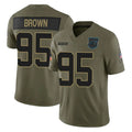 C.Panthers #95 Derrick Brown Player Olive 2025 Salute to Service Limited Game Edoa Stitched Jerseys