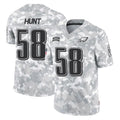 P.Eagles #58 Jalyx Hunt Player Arctic Camo Salute to Service Limited Game Edoa Stitched Jerseys