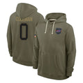 B.Bills #0 Keon Coleman Player Olive Salute To Service Hoodies Game Edoa Stitched Jerseys