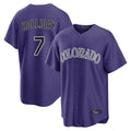 C.Rockies #7 Matt Holliday Player Purple Game Home Edoa Stitched Jerseys