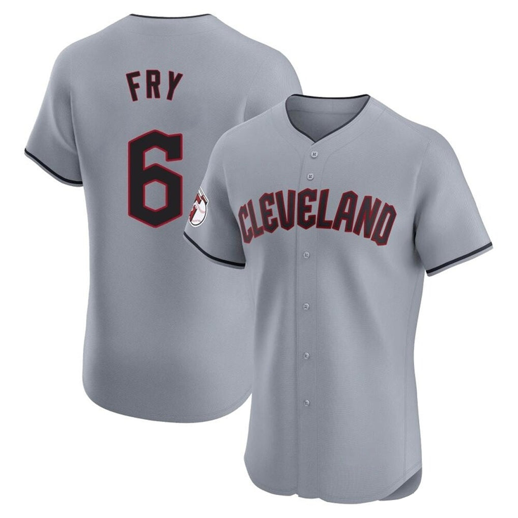 C.Guardians #6 David Fry Player Gray Road Limited Elite Home Edoa Stitched Jerseys