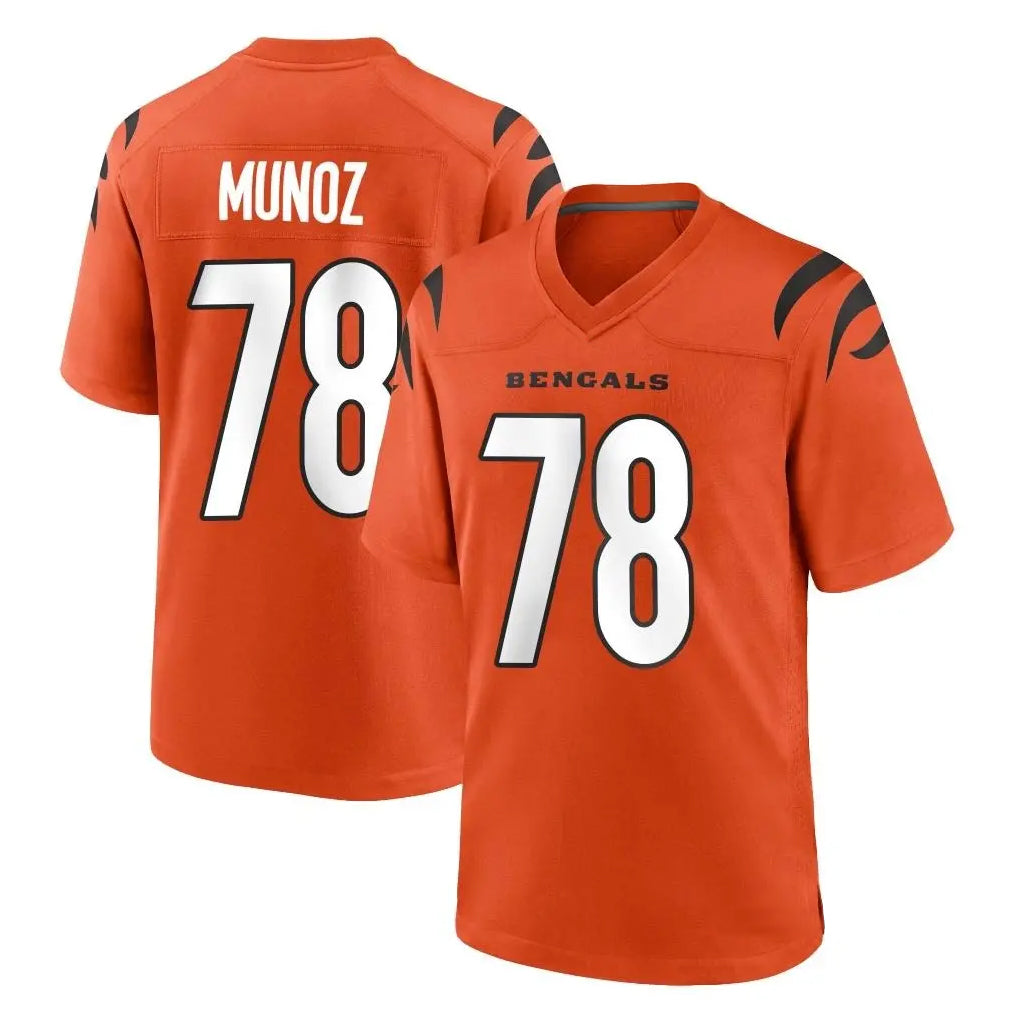 C.Bengals #78 Anthony Munoz Player Orange Home Game Edoa Stitched Jerseys