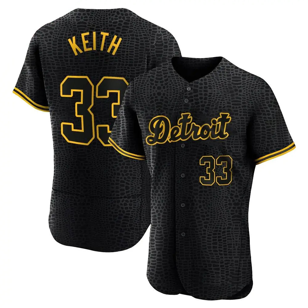 D.Tigers #33 Colt Keith Player Black Snake Skin City Limited Elite Home Edoa Stitched Jerseys